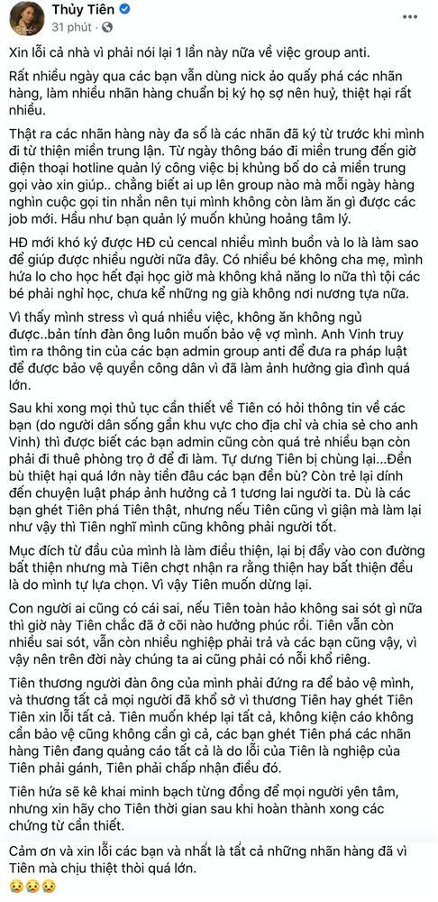 Thủy Tiên tuyên bố không tiếp tục kiện antifan nữa vì thương các bạn còn quá trẻ-3