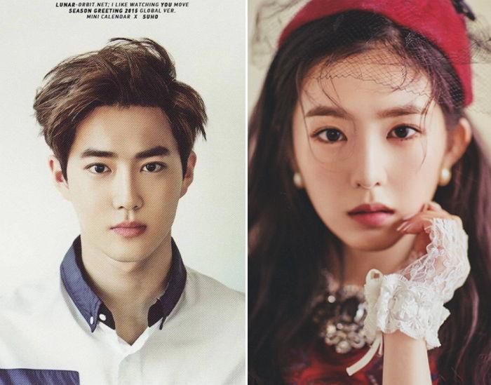 Trưởng nhóm EXO Suho và Red Velvet Irene đều được các bác sĩ thẩm mỹ xứ Hàn đánh giá là có gương mặt với tỉ lệ hoàn hảo. Có lẽ đó là lý do mà 2 ngôi sao nhìn hao hao nhau.