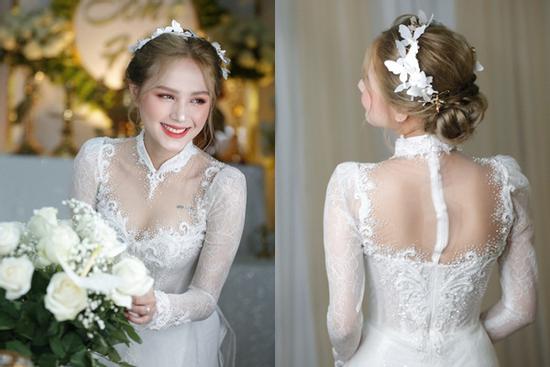 Cô dâu của streamer giàu nhất Việt Nam: Xoài Non makeup long lanh, tóc búi sang như gái Pháp