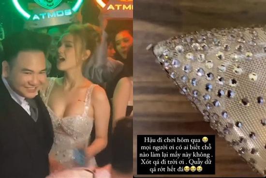 Lên bar 'quẩy' cực nhiệt sau đám cưới bạc tỷ, Xoài Non xót ruột vì hỏng cả giày hiệu