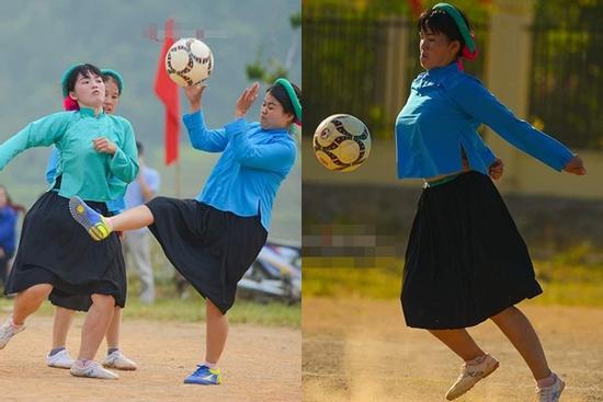 Chùm ảnh các thiếu nữ vùng núi mặc váy đá bóng gây bão khắp cõi mạng