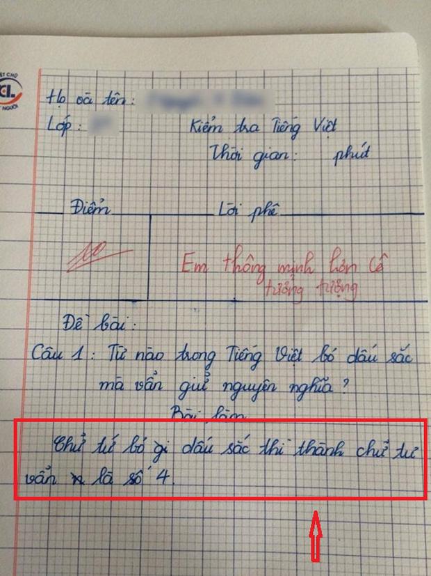 Từ nào bỏ dấu sắc vẫn giữ nguyên nghĩa, câu trả lời của nhóc lớp 3 khiến cô giáo phục sát đất-1