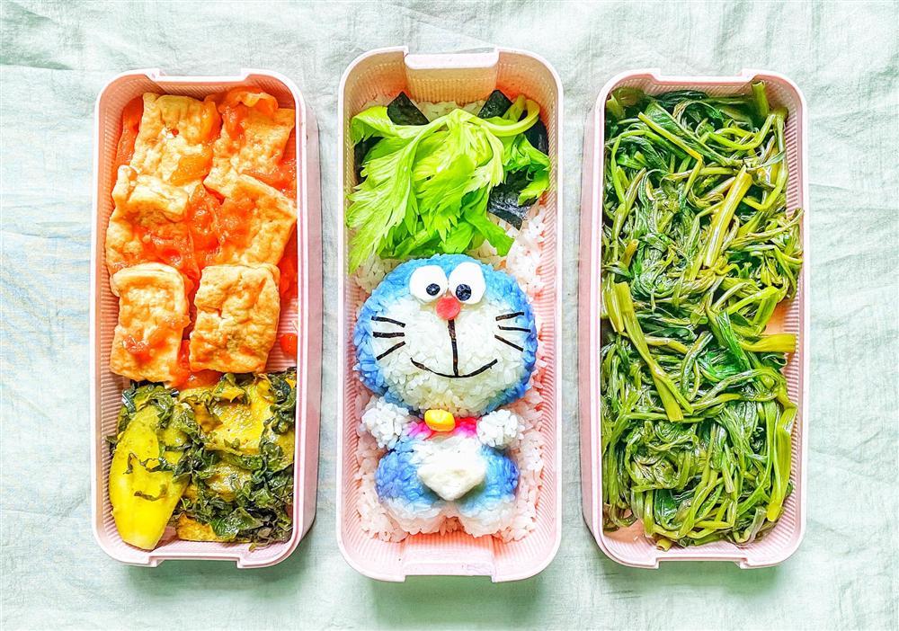 Gái xinh 9x khéo tay chuẩn bị cơm trưa hoạt hình rực rỡ sắc màu, nhìn là mê-6