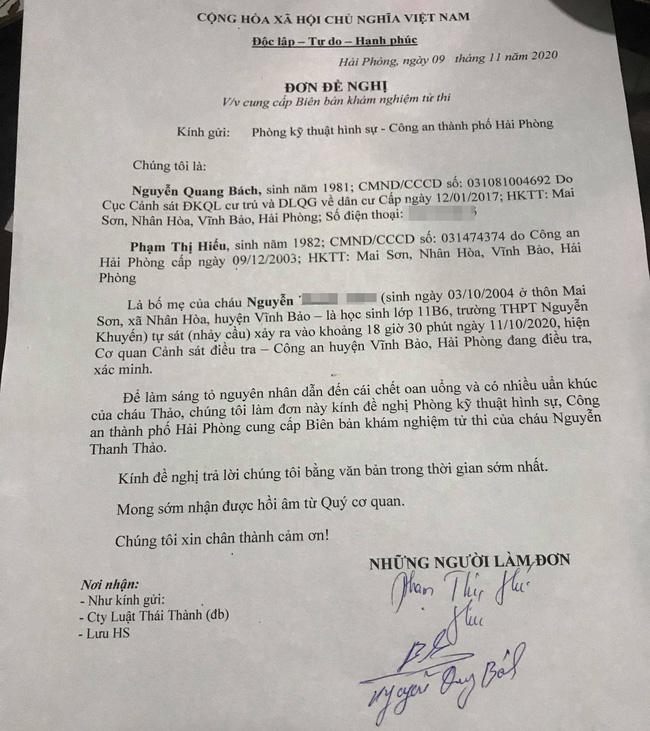 Kết quả ban đầu sau khi khám nghiệm tử thi nữ sinh Hải Phòng nhảy cầu tự tử-2