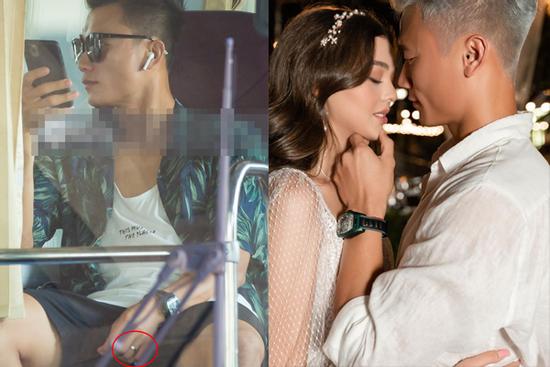 Bùi Tiến Dũng đeo nhẫn đôi với mẫu Tây 2k trong đám cưới Công Phượng