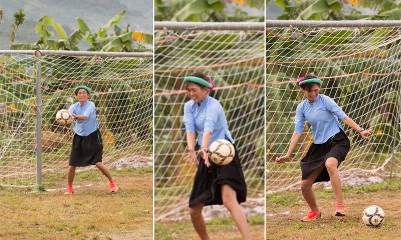 Võ Hoàng Yến đá bóng hăng máu đến nỗi tốc cả váy hớ hênh-3