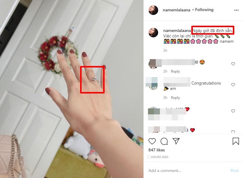 Nam Em đeo nhẫn ngón áp út, xác nhận ngày giờ đã định-1
