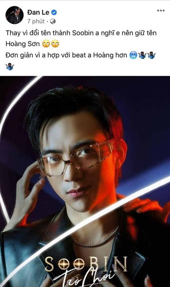 Binz tự dưng khuyên Soobin đổi nghệ danh thành Hoàng Sơn, kết cục bị chê viết caption không vần, còn troll với Châu Bùi-1