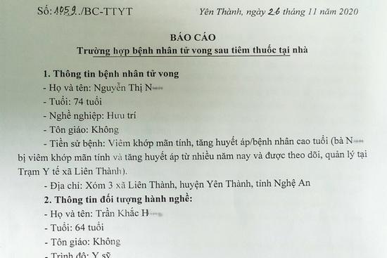 Giáo viên nghỉ hưu tử vong sau khi nhờ y tá tiêm thuốc tại nhà