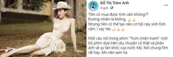 Hết khoe đại gia bao shopping, Trâm Anh lại phát ngôn sốc: Tiền làm nảy sinh tình cảm-1
