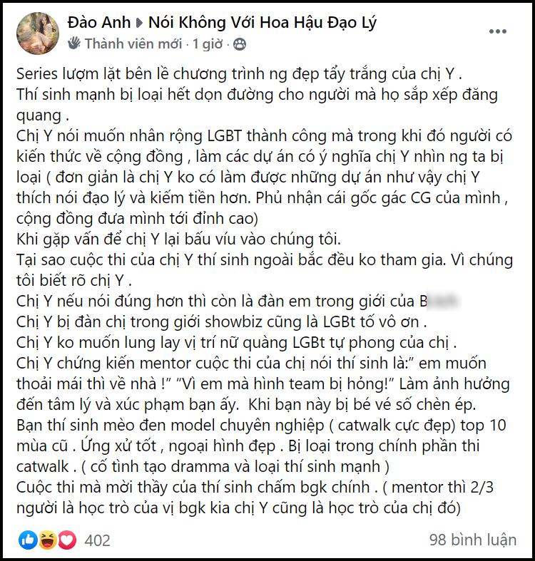Hương Giang bị thí sinh Đại Sứ Hoàn Mỹ vào hẳn group anti tố liên hoàn phốt-2