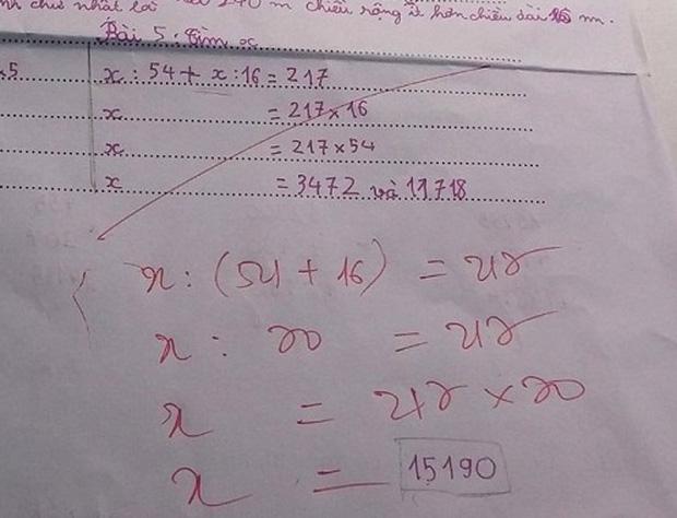 Toán tìm X của học sinh tiểu học, người lớn giải còn sai nhưng cách tìm đáp án mới bất ngờ-1