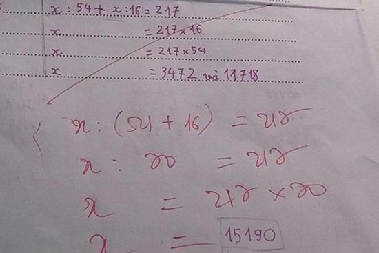 Toán tìm X của học sinh tiểu học, người lớn giải còn sai nhưng cách tìm đáp án mới bất ngờ