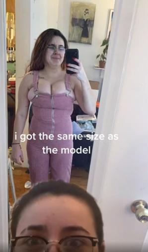 Cười xỉu: Mua hàng online nhận về chiếc quần yếm không che nổi ngực-2