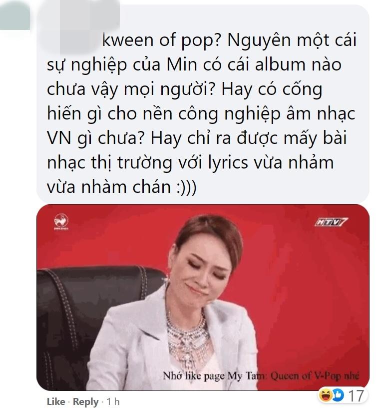 Làng nhạc Việt quăng đá tảng vào Min khi tự luyến, gọi mình là Queen of Pop-2