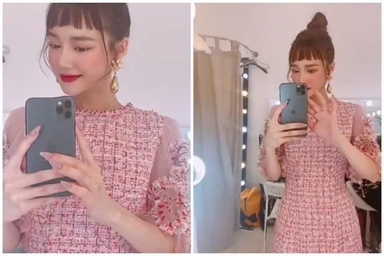 Nhã Phương khoe 'mặt tròn như trứng gà' nhưng hóa ra dùng app méo cả điện thoại