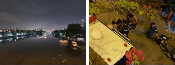 2 vợ chồng nhảy sông Sài Gòn tự tử, người dân chen chân đứng theo dõi, quay phim-2