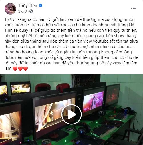 Cạn quỹ 177 tỷ, Thủy Tiên thông báo tự cày cuốc tiếp tục giúp đỡ người dân-2