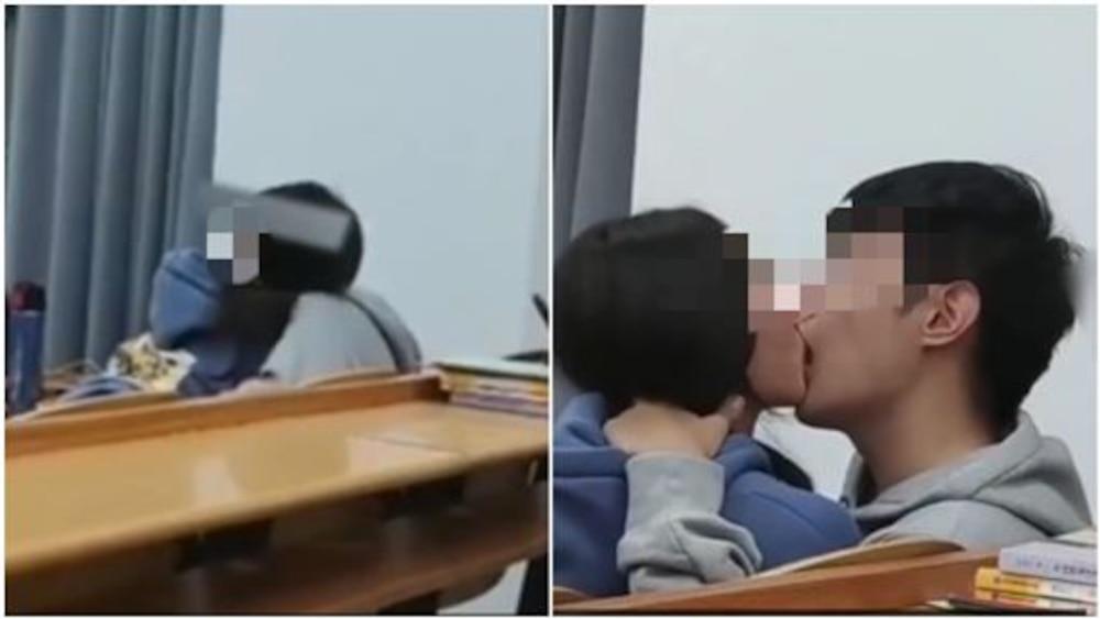 Cặp sinh viên gây nhức mắt khi hôn nhau như nuốt lưỡi trong lớp học-1