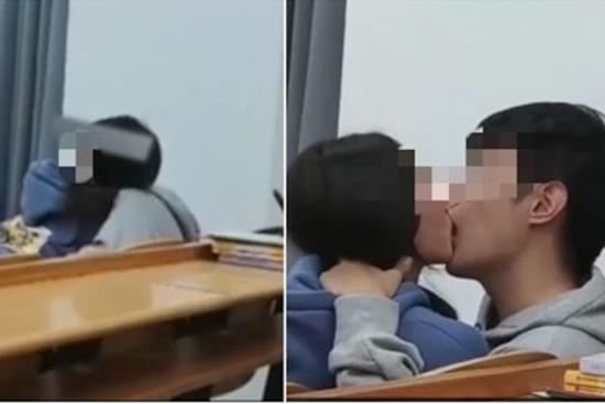 Cặp sinh viên gây nhức mắt khi hôn nhau như nuốt lưỡi trong lớp học