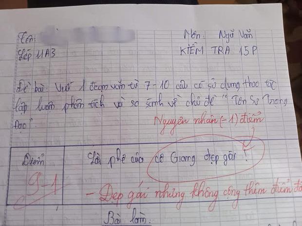 Học sinh lớp 11 làm bài đúng hết vẫn bị trừ điểm, biết lý do ai cũng ôm bụng cười-1