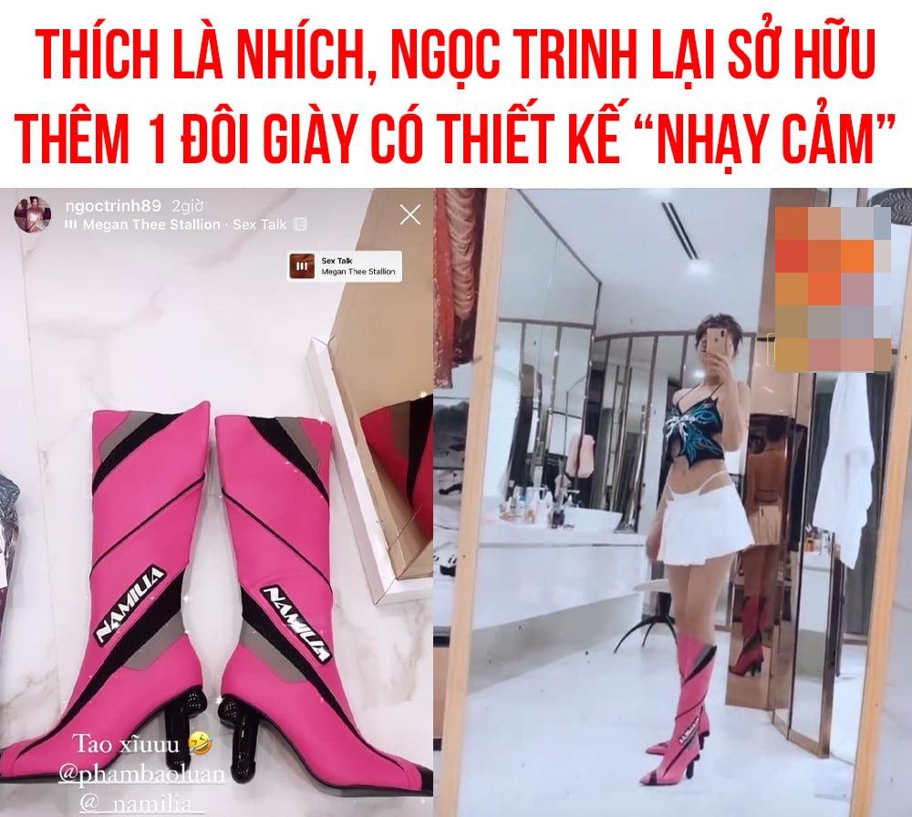 Ngọc Trinh gây choáng khi tậu thêm boots có hình bộ phận sinh dục nam-1