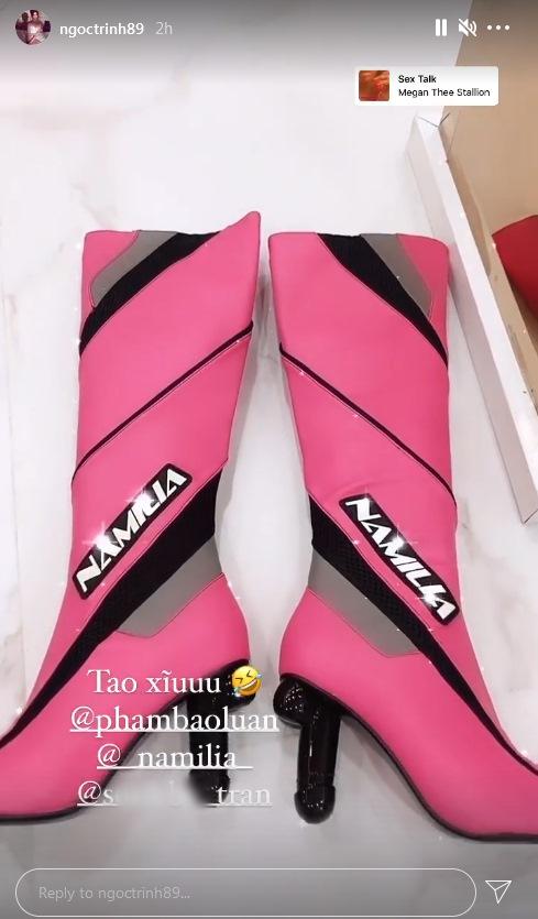 Ngọc Trinh gây choáng khi tậu thêm boots có hình bộ phận sinh dục nam-2