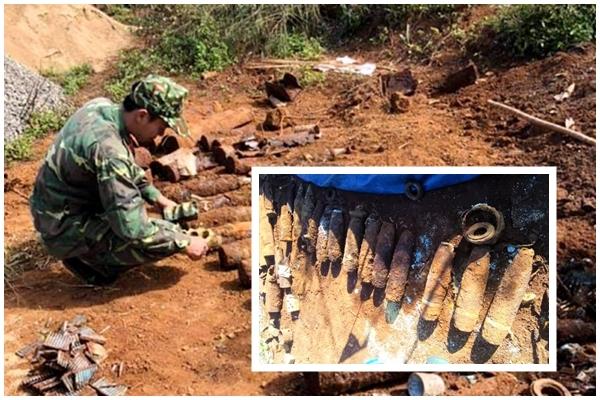 Bất ngờ phát hiện hơn 1 tấn đạn, pháo khi đào móng xây nhà-3