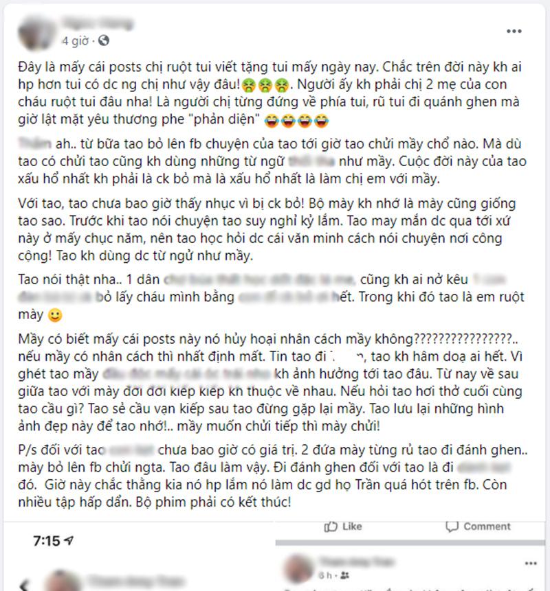 Mẹ của cháu gái cướp chồng dì mắng chửi em ruột nhẫn tâm phơi bày loạn luân-2