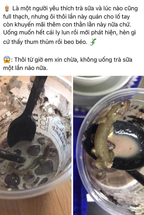 Cô gái uống gần cạn cốc trà sữa mới phát hiện ra vật thể lạ, tệ nhất là mùi vị thum thủm rùng mình-1