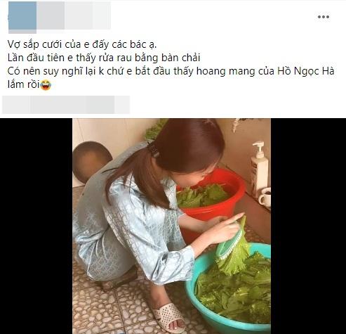 Nhìn vợ sắp cưới rửa rau bằng bàn chải đánh dép, chàng trai muốn hủy cưới vì quá hốt-1