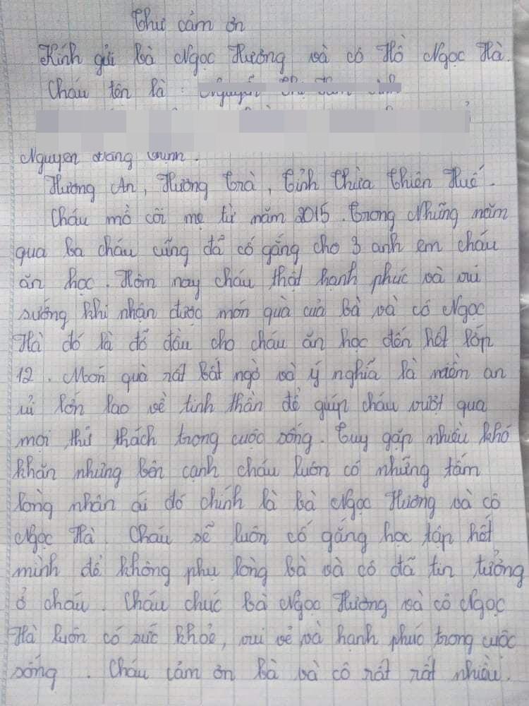 Bé mồ côi viết thư tay xúc động cảm ơn Hồ Ngọc Hà vì hỗ trợ ăn học-3