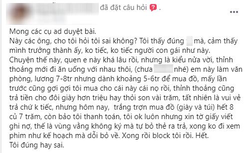 Em gái mưa ngọt nhạt nhờ thanh toán hóa đơn shopping gần chục triệu, chàng trai gật đầu nhưng tờ giấy đưa kèm khiến dân tình hả hê-1