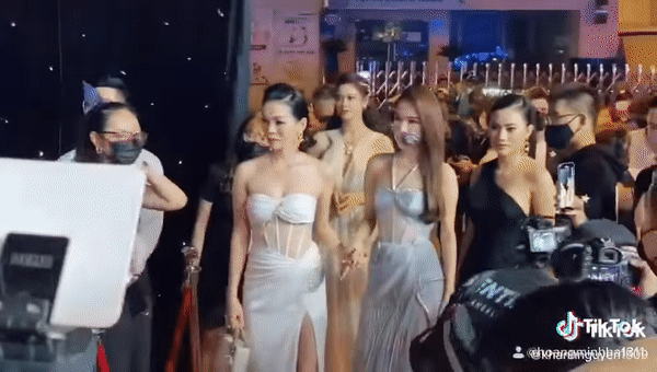 Khoảnh khắc Lệ Quyên - Nhã Phương nhường nhau chụp thảm đỏ-3