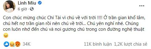 Linh Miu chúc mừng Chí Tài ra đi đột ngột: Tôi làm gì có trời đất chứng giám-2