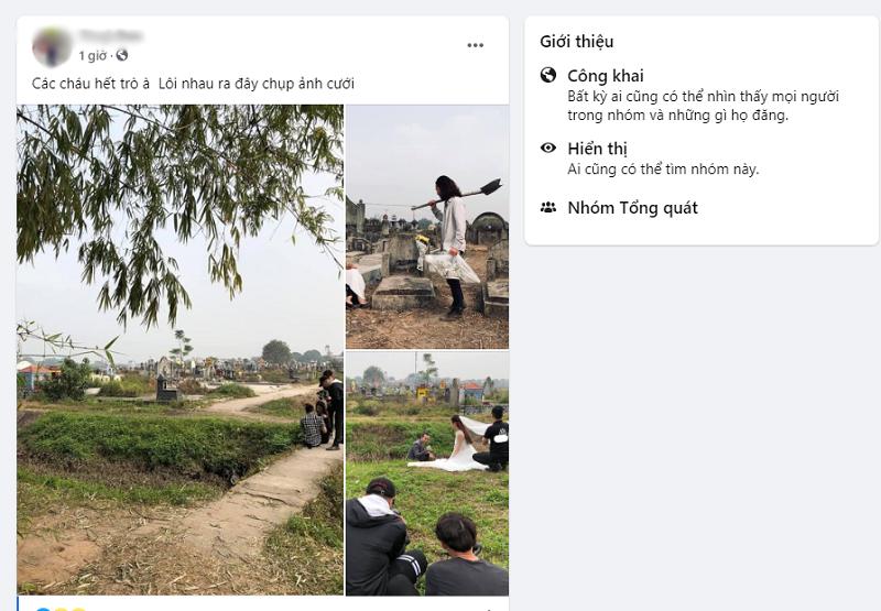 Khó hiểu đôi nam nữ dẫn nhau vào nghĩa trang chụp ảnh cưới-1