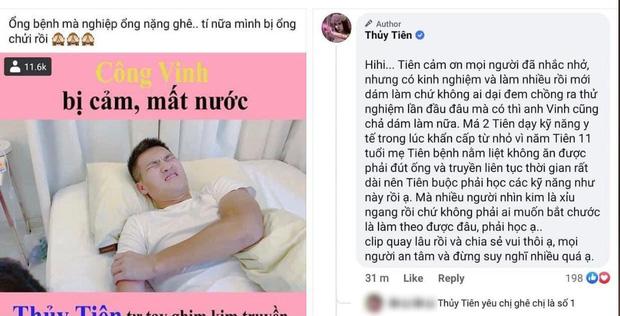 Gây tranh cãi vì tự truyền nước cho Công Vinh, Thủy Tiên lên tiếng nhưng vẫn bị phản đối-2