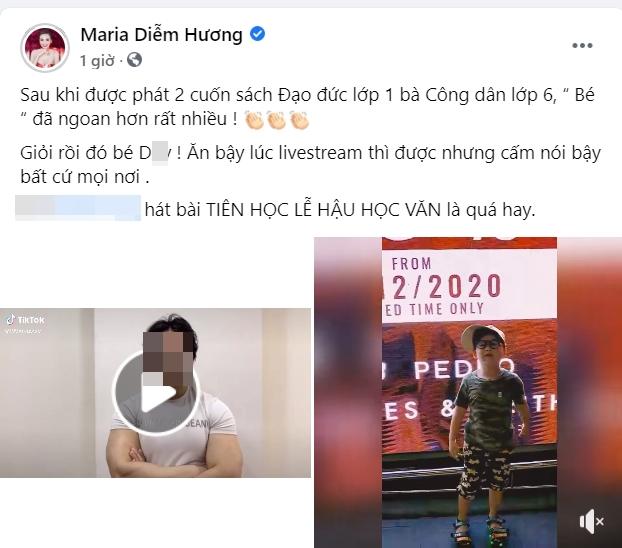 Hoa hậu Diễm Hương phản dame lấy phốt gymer tâng bốc con mình-1