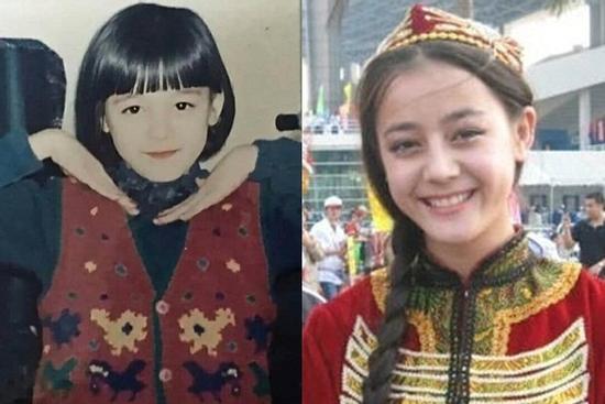 Ảnh thuở nhỏ của Địch Lệ Nhiệt Ba cực phẩm cỡ này mà cô vẫn khiêm tốn 'nhận xấu'