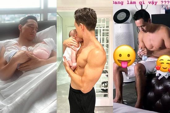 'Ông bố nóng bỏng nhất năm' gọi tên Kim Lý: Chăm con nhưng liên tục khoe body