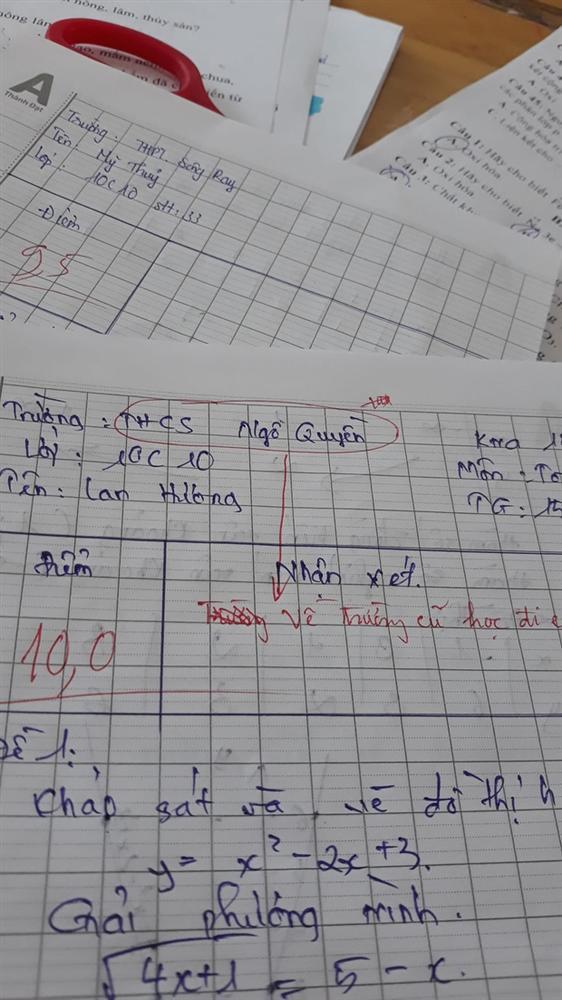 Bài kiểm tra được 10 điểm, nữ sinh vẫn nhận lời phê như xát muối của cô giáo-1