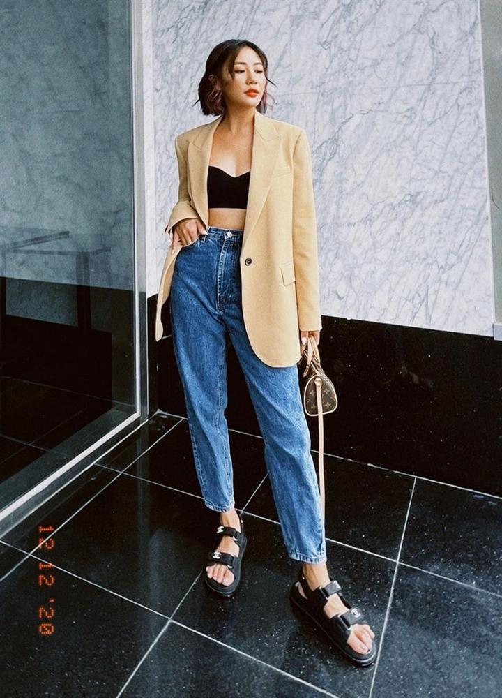 Tâm Tít khoe dáng nuột với cây đen - Minh Hằng lên đồ menswear ngầu đét-10