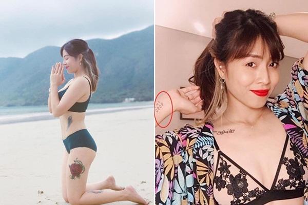 Lần hiếm hoi MC Hoàng Linh để lộ hình xăm hổ báo khi ghi hình-1