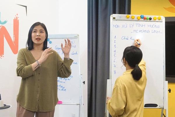 Lần hiếm hoi MC Hoàng Linh để lộ hình xăm hổ báo khi ghi hình-8