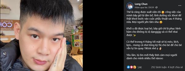 Xuất viện sau 1 tháng điều trị u men xương hàm, Long Chun mong khán giả không kỳ thị hình dáng-2