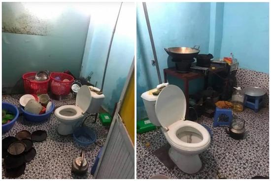 Cô gái hốt hoảng khi đến nhà bạn trai chơi phát hiện toilet nằm chình ình giữa bếp