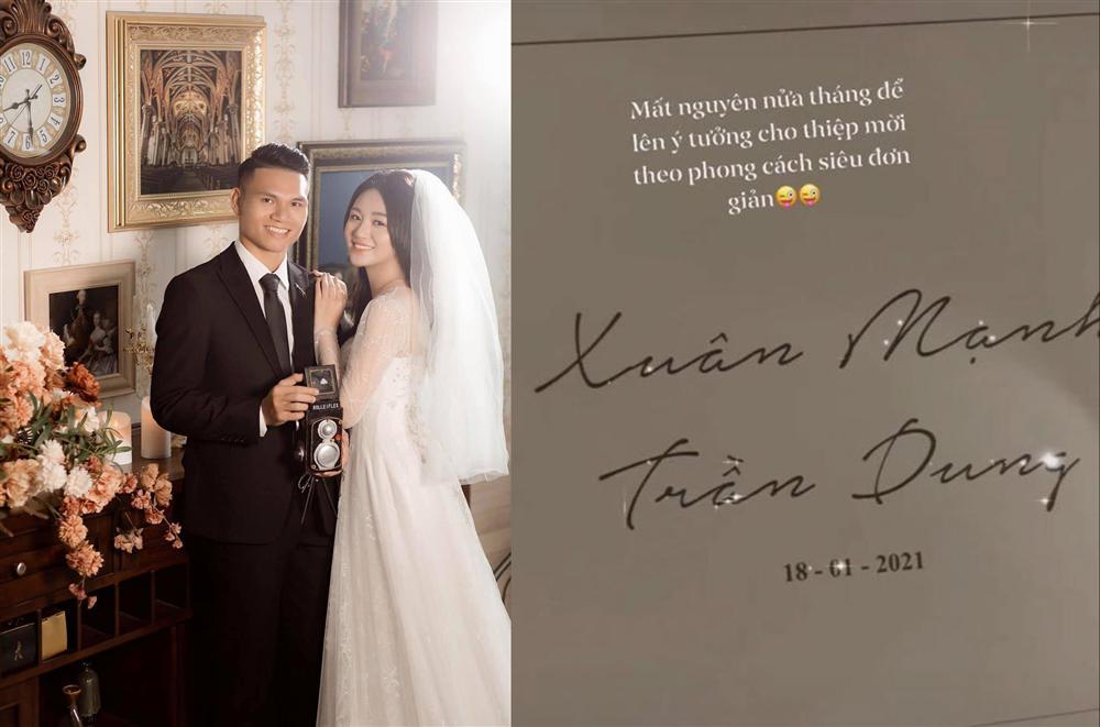 Cưới sau Tiến Dũng 1 tuần, thiệp cưới của Xuân Mạnh mang phong cách đối lập-1