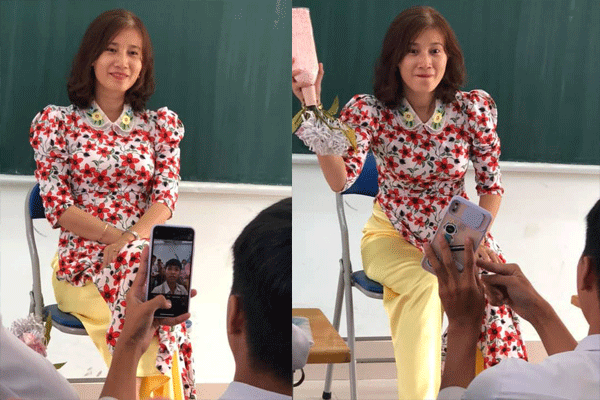 Làm tóc mới học trò đòi chụp ảnh cùng, nhìn thành quả cô giáo 'giận tím người'