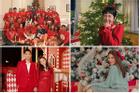 Dàn sao lên đồ đỏ rực đón Noel: Xôn xao nhất là hội bạn 'triệu đô' của Hà Tăng