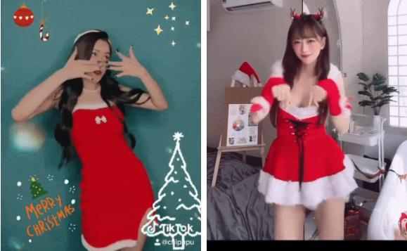 Chi Pu và hot TikToker Lê Bống hóa thân thành bà già Noel: Body ai chặt chém hơn?-1